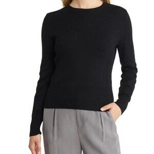 Halogen Puff Sleeve Sweater BLACK, Size Large NWT